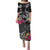 Polynesian Fiji Puletasi Shark and Hibiscus Tapa Pattern Version LT03 Long Dress White - Polynesian Pride