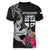Custom Polynesian Fiji Women V Neck T Shirt Shark and Hibiscus Tapa Pattern Version LT03 - Polynesian Pride