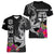 Custom Polynesian Fiji Women V Neck T Shirt Shark and Hibiscus Tapa Pattern Version LT03 - Polynesian Pride