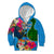 Malampa Fiji Day Kid Hoodie Tropical Plants Mix Polynesian and Tapa Pattern LT03 Zip Hoodie Blue - Polynesian Pride