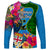 Malampa Fiji Day Long Sleeve Shirt Tropical Plants Mix Polynesian and Tapa Pattern LT03 Unisex Blue - Polynesian Pride