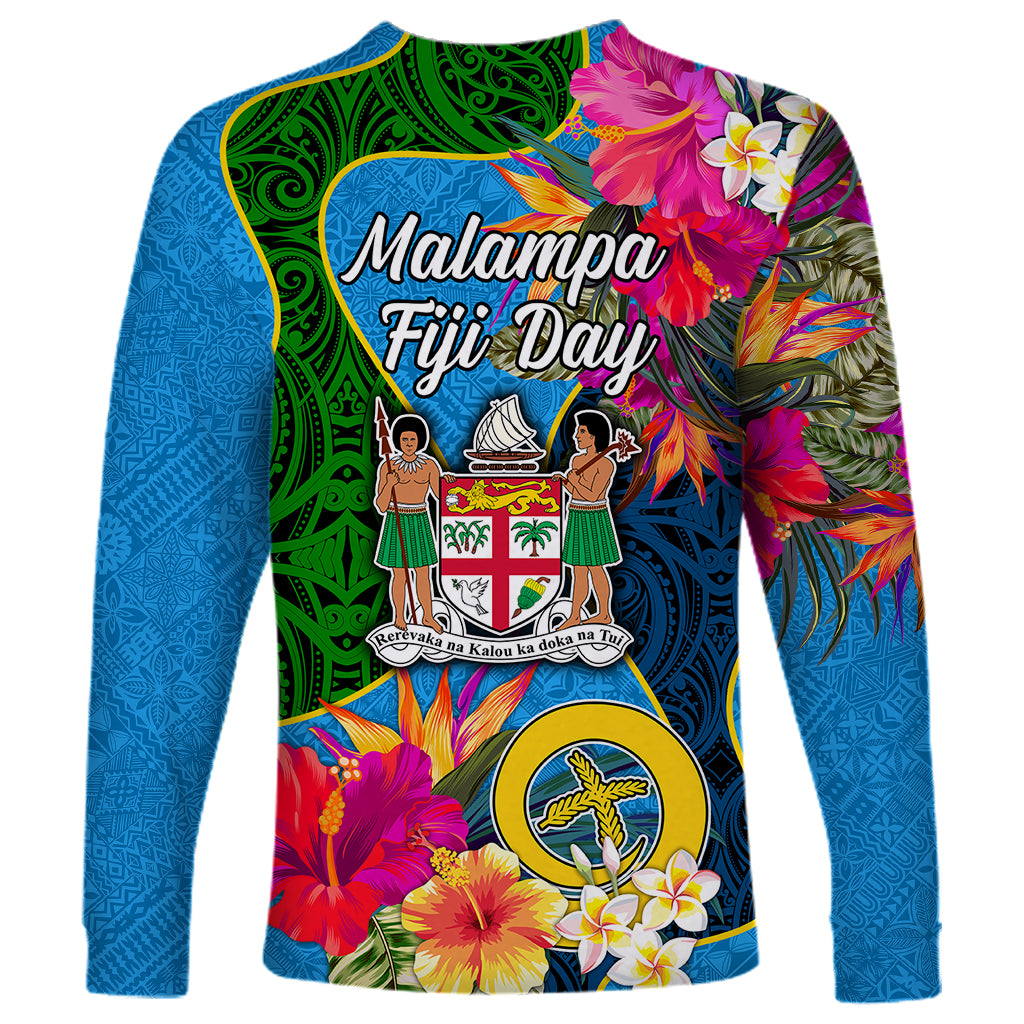 Malampa Fiji Day Long Sleeve Shirt Tropical Plants Mix Polynesian and Tapa Pattern LT03 - Polynesian Pride
