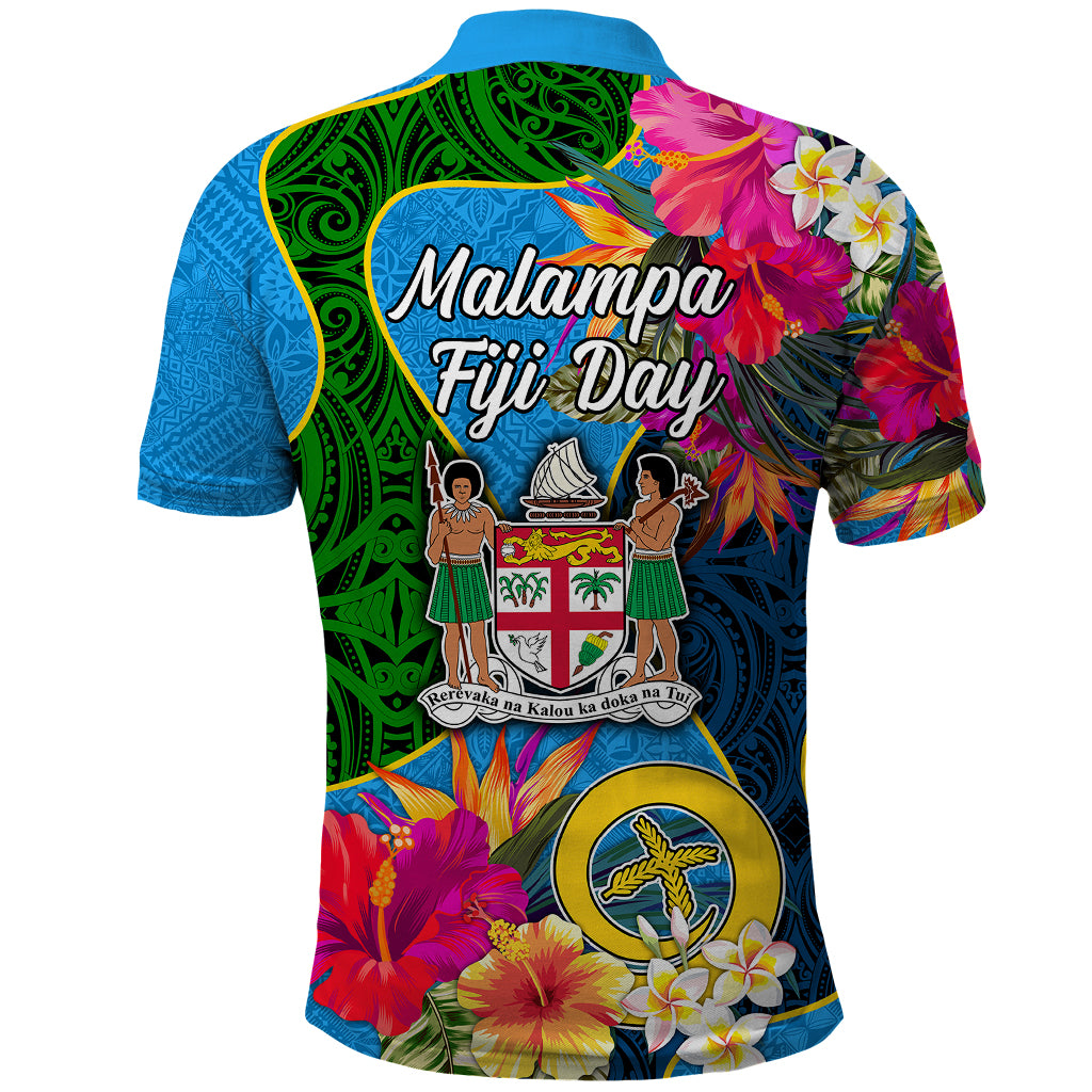Malampa Fiji Day Polo Shirt Tropical Plants Mix Polynesian and Tapa Pattern LT03 - Polynesian Pride