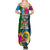 Malampa Fiji Day Summer Maxi Dress Tropical Plants Mix Polynesian and Tapa Pattern LT03 - Polynesian Pride