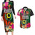 Penama Day Couples Matching Long Sleeve Bodycon Dress and Hawaiian Shirt 16th September Polynesian Pattern with Pacific Flower LT03 Black - Polynesian Pride