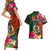 Penama Day Couples Matching Short Sleeve Bodycon Dress and Hawaiian Shirt 16th September Polynesian Pattern with Pacific Flower LT03 - Polynesian Pride