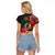 Penama Day Raglan Cropped T Shirt 16th September Polynesian Pattern with Pacific Flower LT03 - Polynesian Pride