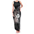 Hawaiian Whale and Kanaka Maoli Symbol Family Matching Tank Maxi Dress and Hawaiian Shirt Hibiscus with Hawaii Map and Polynesian Tattoo Grayscale Color