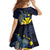 Hawaiian Whale and Kanaka Maoli Symbol Family Matching Puletasi and Hawaiian Shirt Hibiscus with Hawaii Map and Polynesian Tattoo Deep Sea Color