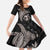 Hawaiian Whale and Volcanic Eruption Family Matching Puletasi and Hawaiian Shirt Hibiscus and Kakau Pattern Grayscale Color