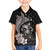 Hawaiian Whale and Volcanic Eruption Hawaiian Shirt Hibiscus and Kakau Pattern Grayscale Color