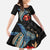 Hawaiian Whale and Volcanic Eruption Family Matching Puletasi and Hawaiian Shirt Hibiscus and Kakau Pattern