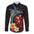 Hawaiian Whale and Volcanic Eruption Family Matching Puletasi and Hawaiian Shirt Hibiscus and Kakau Pattern