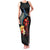 Hawaiian Whale and Volcanic Eruption Family Matching Tank Maxi Dress and Hawaiian Shirt Hibiscus and Kakau Pattern