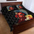 Hawaiian Whale and Volcanic Eruption Quilt Bed Set Hibiscus and Kakau Pattern