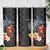 Hawaiian Whale and Volcanic Eruption Skinny Tumbler Hibiscus and Kakau Pattern