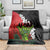 Hawaiian Halloween Blanket Horror Shaka Hand with Plumeria and Polynesian Tattoo Blood Color