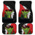 Hawaiian Halloween Car Mats Horror Shaka Hand with Plumeria and Polynesian Tattoo Blood Color