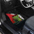 Hawaiian Halloween Car Mats Horror Shaka Hand with Plumeria and Polynesian Tattoo Blood Color