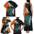 Hawaiian Halloween Family Matching Tank Maxi Dress and Hawaiian Shirt Horror Shaka Hand with Plumeria and Polynesian Tattoo Autumn Color