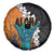 Hawaiian Halloween Spare Tire Cover Horror Shaka Hand with Plumeria and Polynesian Tattoo Autumn Color