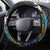 Hawaiian Halloween Steering Wheel Cover Horror Shaka Hand with Plumeria and Polynesian Tattoo Autumn Color