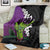 Hawaiian Halloween Blanket Horror Shaka Hand with Plumeria and Polynesian Tattoo Midnight Color