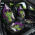 Hawaiian Halloween Car Seat Cover Horror Shaka Hand with Plumeria and Polynesian Tattoo Midnight Color