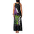 Hawaiian Halloween Family Matching Tank Maxi Dress and Hawaiian Shirt Horror Shaka Hand with Plumeria and Polynesian Tattoo Midnight Color