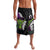 Hawaiian Halloween Lavalava Horror Shaka Hand with Plumeria and Polynesian Tattoo Midnight Color