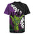 Hawaiian Halloween Rugby Jersey Horror Shaka Hand with Plumeria and Polynesian Tattoo Midnight Color