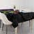 Hawaiian Halloween Tablecloth Horror Shaka Hand with Plumeria and Polynesian Tattoo Midnight Color