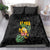 Hawaiian Halloween Bedding Set Aloha Pinapple with Mysterious Hands and Polynesian Tribal Tattoo