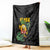 Hawaiian Halloween Blanket Aloha Pinapple with Mysterious Hands and Polynesian Tribal Tattoo