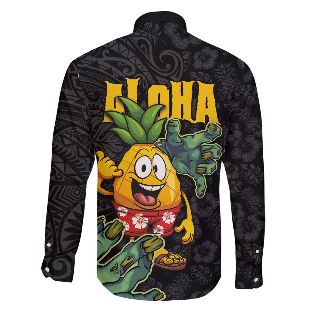 Hawaiian Halloween Family Matching Tank Maxi Dress and Hawaiian Shirt Aloha Pinapple with Mysterious Hands and Polynesian Tribal Tattoo