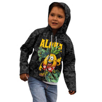 Hawaiian Halloween Kid Hoodie Aloha Pinapple with Mysterious Hands and Polynesian Tribal Tattoo