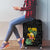 Hawaiian Halloween Luggage Cover Aloha Pinapple with Mysterious Hands and Polynesian Tribal Tattoo