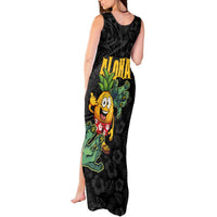 Hawaiian Halloween Tank Maxi Dress Aloha Pinapple with Mysterious Hands and Polynesian Tribal Tattoo