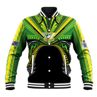 Cook Islands Rugby League Custom Baseball Jacket Polynesian and Tatau Tribal Art - Black Color LT03 Unisex Black - Polynesian Pride