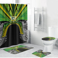 Cook Islands Rugby League Bathroom Set Polynesian and Tatau Tribal Art - Black Color LT03 Bathroom Set (4 pcs) Black - Polynesian Pride