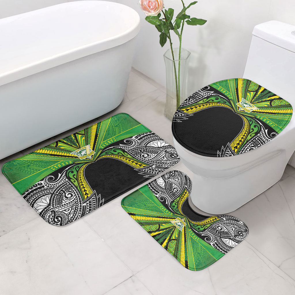 Cook Islands Rugby League Bathroom Set Polynesian and Tatau Tribal Art - Black Color LT03 - Polynesian Pride