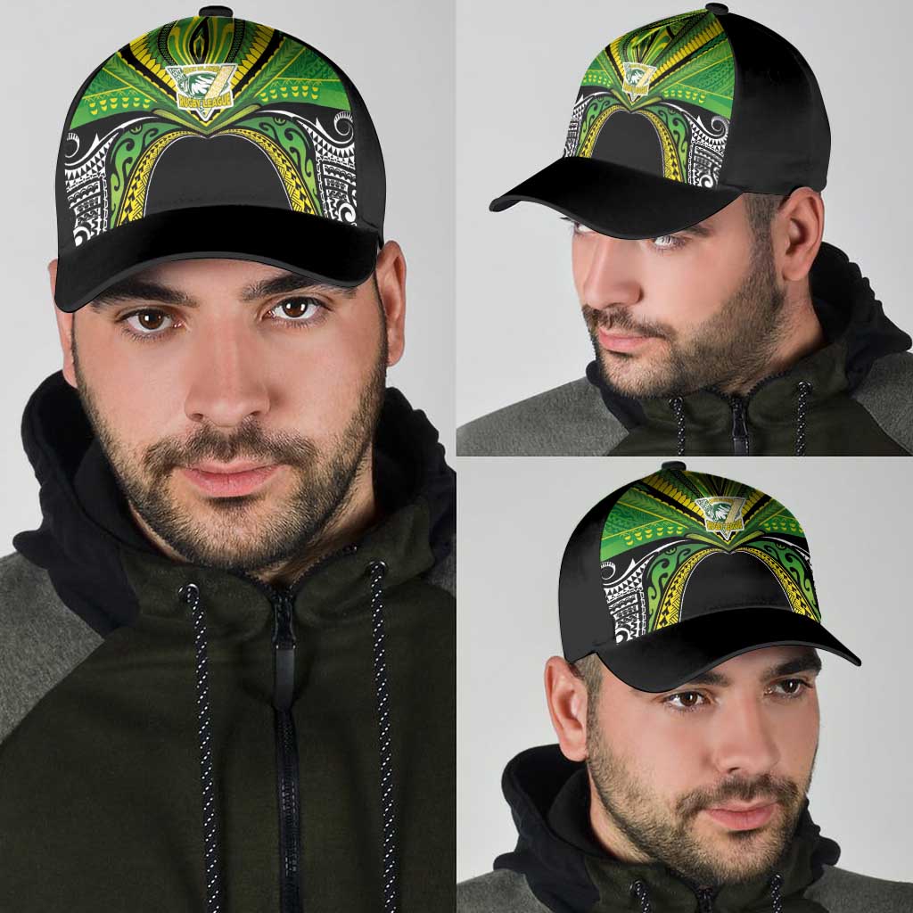 Cook Islands Rugby League Classic Cap Polynesian and Tatau Tribal Art - Black Color