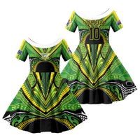 Cook Islands Rugby League Custom Family Matching Mermaid Dress and Hawaiian Shirt Polynesian and Tatau Tribal Art - Black Color