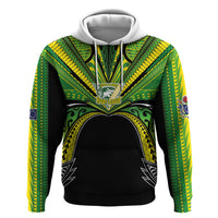 Cook Islands Rugby League Custom Hoodie Polynesian and Tatau Tribal Art - Black Color