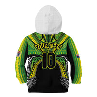 Cook Islands Rugby League Custom Kid Hoodie Polynesian and Tatau Tribal Art - Black Color