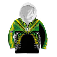 Cook Islands Rugby League Custom Kid Hoodie Polynesian and Tatau Tribal Art - Black Color