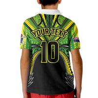 Cook Islands Rugby League Custom Kid Polo Shirt Polynesian and Tatau Tribal Art - Black Color