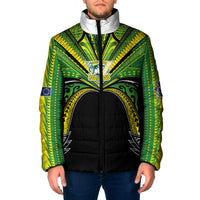 Cook Islands Rugby League Custom Padded Jacket Polynesian and Tatau Tribal Art - Black Color