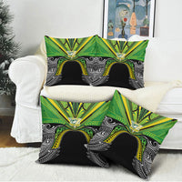 Cook Islands Rugby League Pillow Cover Polynesian and Tatau Tribal Art - Black Color
