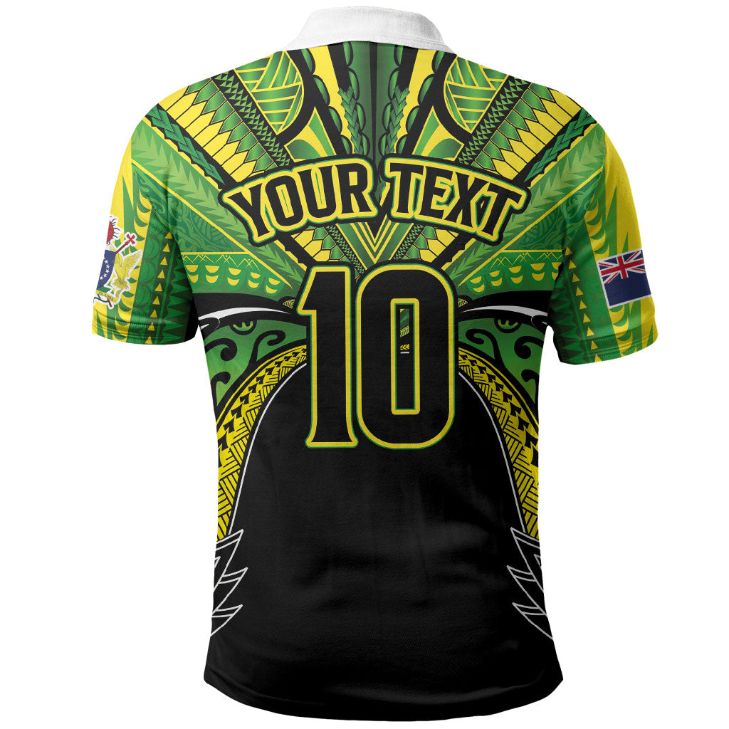 Cook Islands Rugby League Custom Polo Shirt Polynesian and Tatau Tribal Art - Black Color